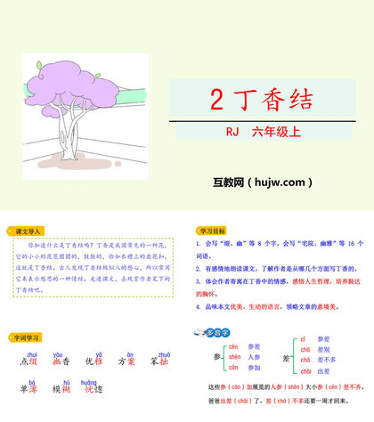 《丁香结》PPT免费下载