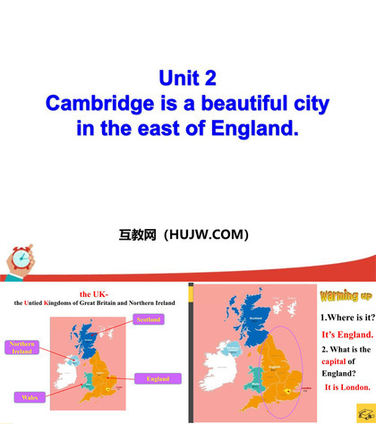 《Cambridge is a beautiful city in the east of England》My home town and my country PPT免费下载