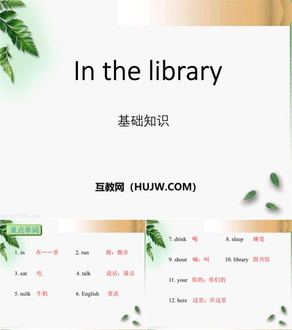 《In the library》基础知识PPT