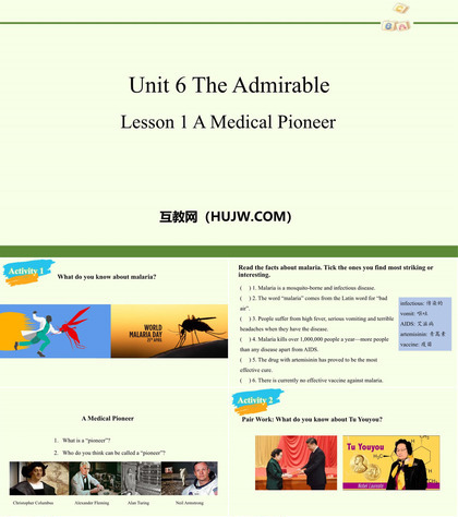 《The Admirable》Lesson1 A Medical Pioneer PPT