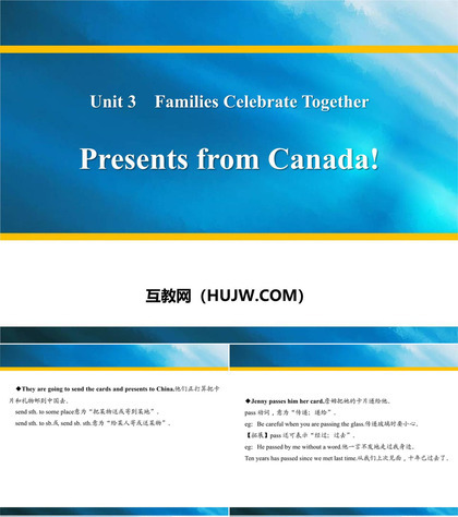 《Presents from Canada!》Families Celebrate Together PPT教学课件