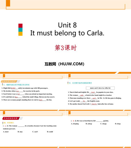 《It must belong to Carla》PPT习题课件(第3课时)