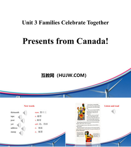 《Presents from Canada!》Families Celebrate Together PPT免费课件