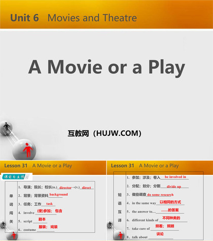 《A movie or a Play》Movies and Theatre PPT课件下载