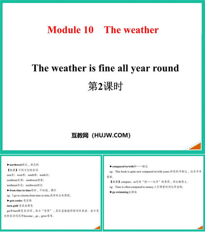 《The weather is fine all year round》the weather PPT课件下载(第2课时)