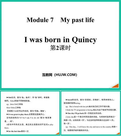 《I was born in Quincy》my past life PPT下载(第2课时)