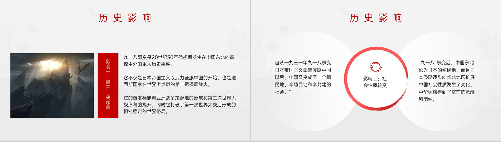 红白简约风九一八事件历史知识讲解科普教育教学PPT模板-11