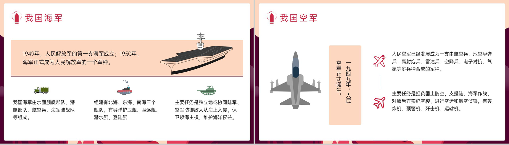 红色中国风国防知识宣讲教育主题班会PPT模板-8