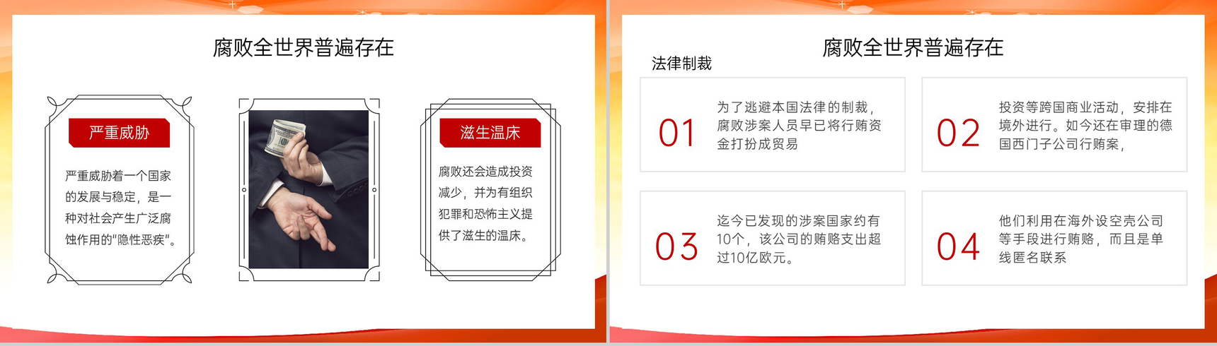 红色简约洁身自好清正廉洁国际反腐败日党课教育PPT模板-6