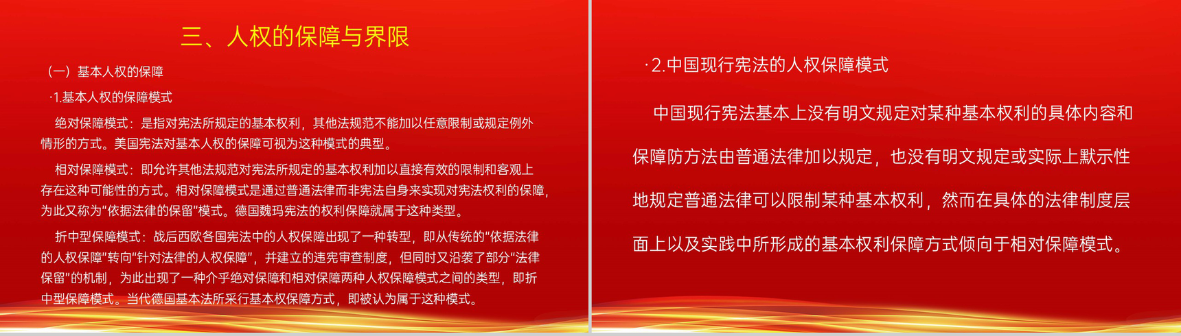 红色简约世界人权日人权的保障及界限主题教育PPT模板-11