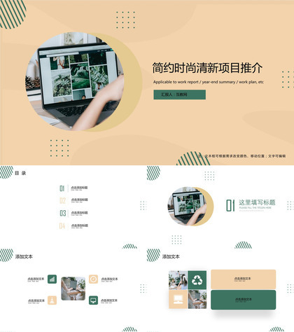 简约时尚清新项目推介ppt模板