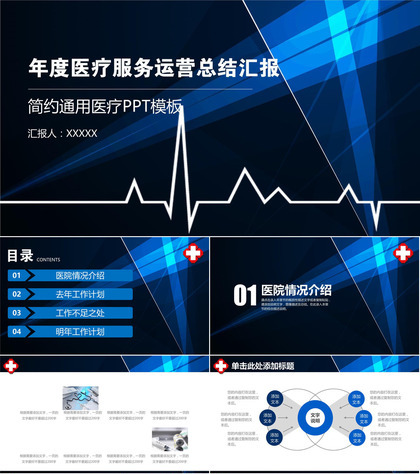 年度医疗服务运营总结汇报ppt模板