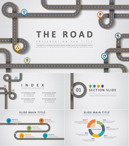 创意公路主题设计PPT模板
