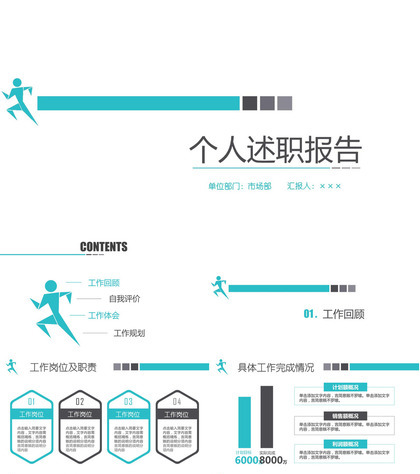 极简实用个人述职报告PPT模板