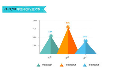 多彩圆锥形百分比PPT模板素材