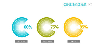 三项对比环形比例图PPT模板
