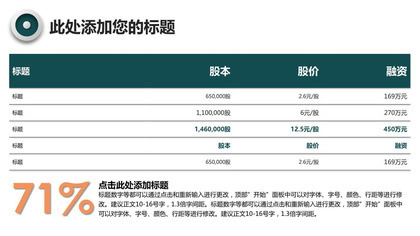 商务实用PPT表格模板