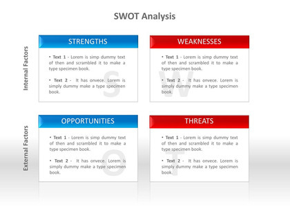 简约SWOT分析说明文本框PPT素材