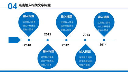 蓝色商务时间轴汇报总结PPT图表模板