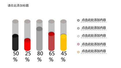 简约柱形图百分比PPT图表