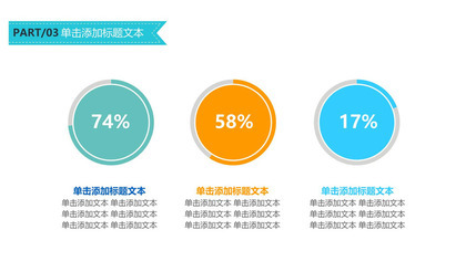 商务环形数据对比PPT饼图素材模板