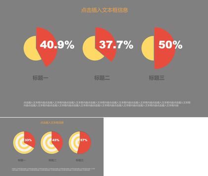 突出显示饼状比例图PPT模板