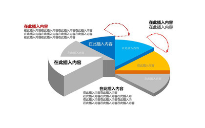 立体饼状图PPT图表素材