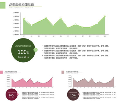 清新简约数据图表面积图