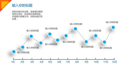 月份数据统计PPT折线图模板