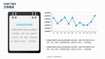 销售业绩趋势图PPT模板