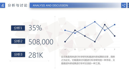 简洁线形数据分析PPT模板