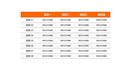 橙色数据表格PPT图表模板