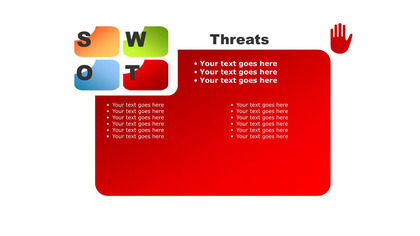 红色高端商务SWOT分析图表PPT模板