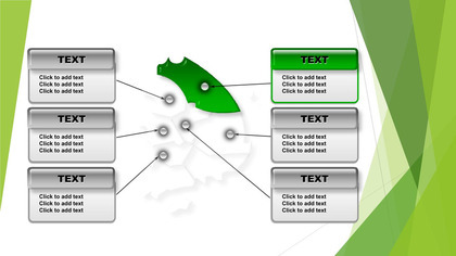 绿色清新带文本框地图图表PPT模