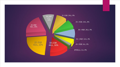 紫色精美数据分析饼状图表PPT模板