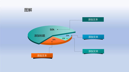 精品饼状立体图表PPT模板