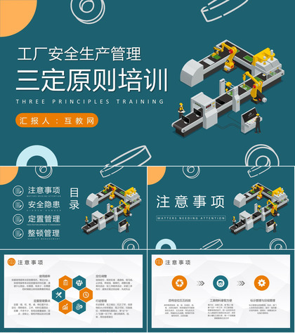 工厂安全生产管理措施三定原则知识培训学习PPT模板