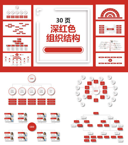 动态公司组织结构图PPT模板