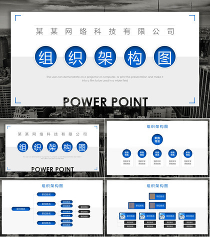 网络科技有限公司组织架构图PPT模板