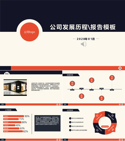 企业发展历程介绍时间轴PPT模板