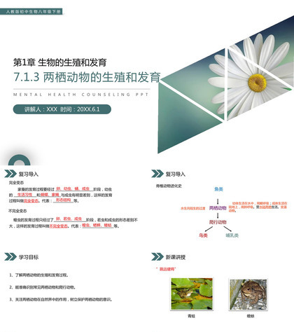 《两栖动物的生殖和发育》人教版初中生物八年级初二下册PPT课件