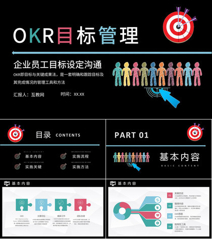 企业员工目标设定与沟通OKR工作法目标管理培训PPT模板