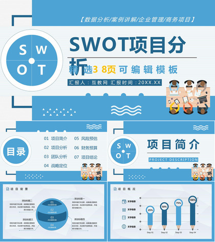 威胁机会个人机会SWOT分析方法PPT模板