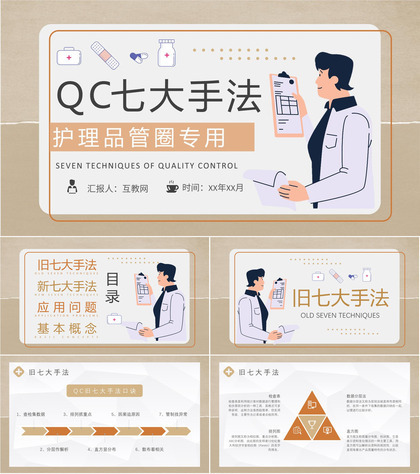 护理品管圈QC七大手法顺口溜项目PPT模板