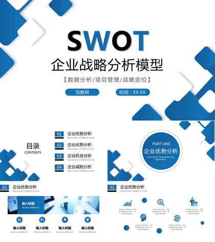 公司竞争市场分析SWOT案例战略分析情况汇报总结PPT模板