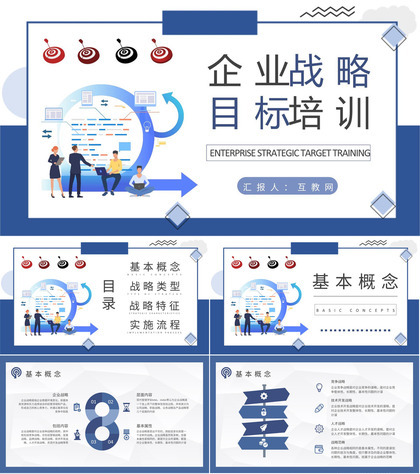 企业战略目标培训学习计划竞争战略知识总结PPT模板