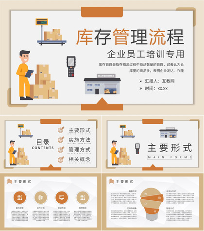 企业员工库存管理流程培训生产物料管理工作计划PPT模板