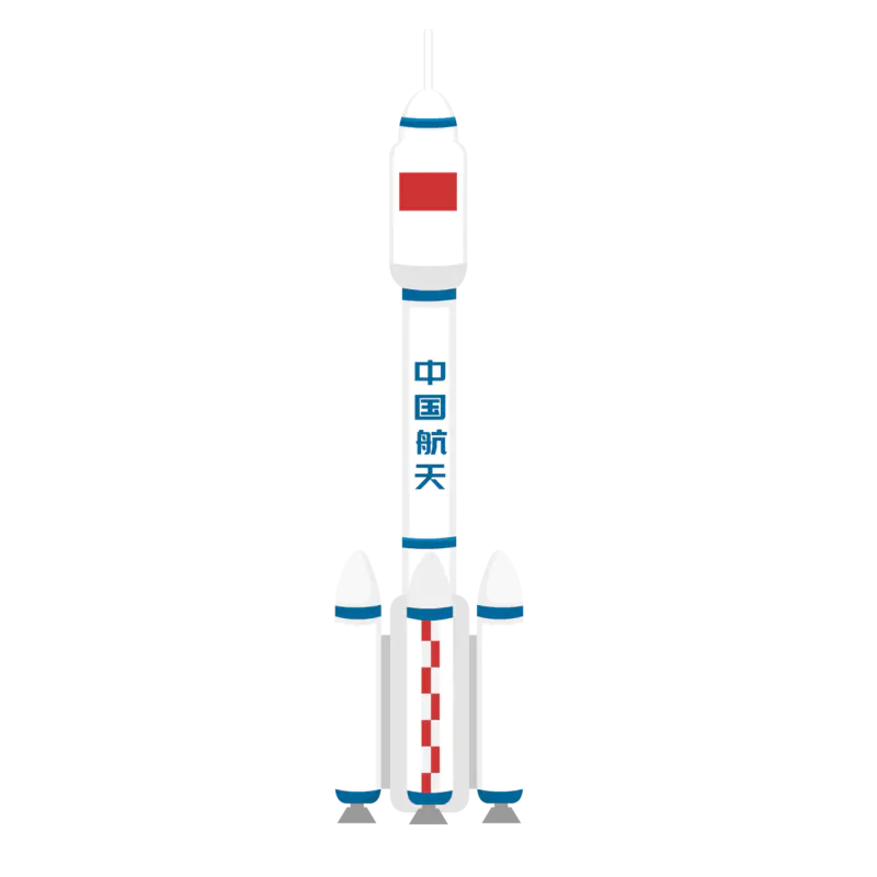 白色火箭PPT插画PNG免抠图片