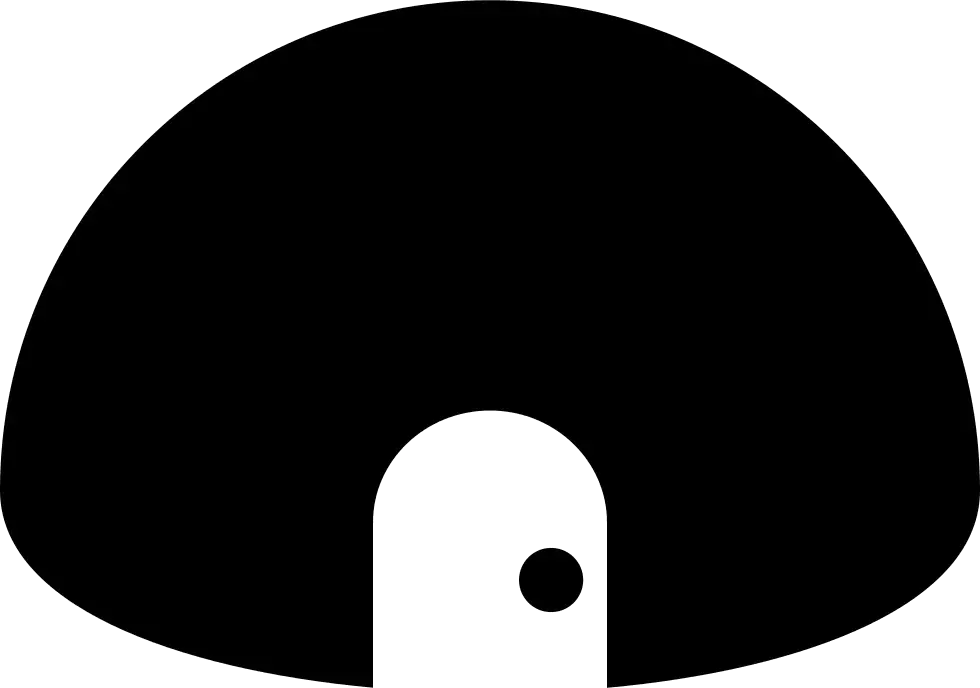 黑色图标象征雪块砌成的圆顶小屋PNG免抠图片