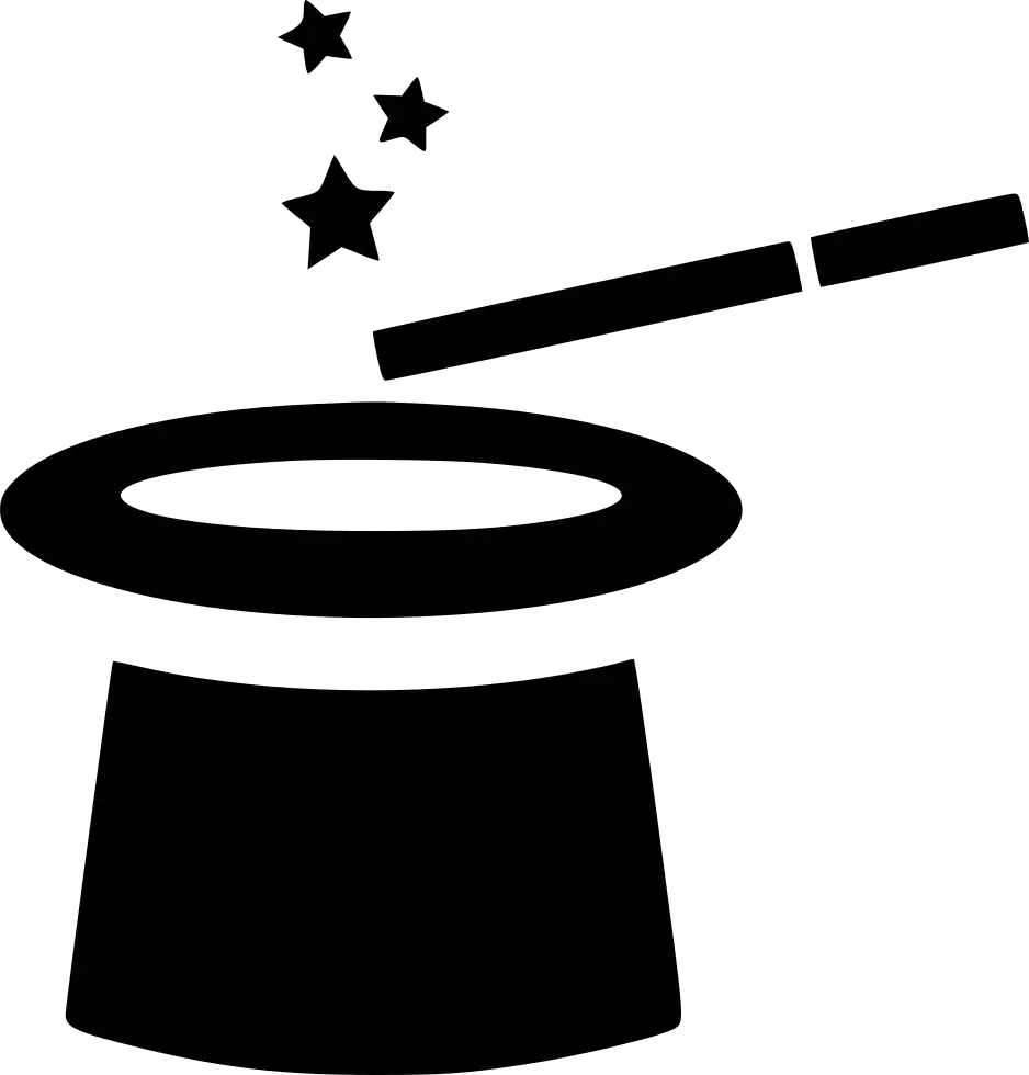 黑色白色矢量图魔术帽PNG免抠图片